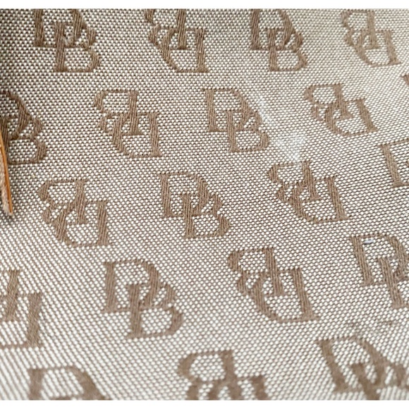 Dooney & Bourke VTG Canvas & Leather DB Monogram Bag  (Broken Zipper Pull) - Picture 5 of 15